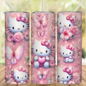 20oz Stainless Steel Tumbler. Hello Kitty. With box and straw.